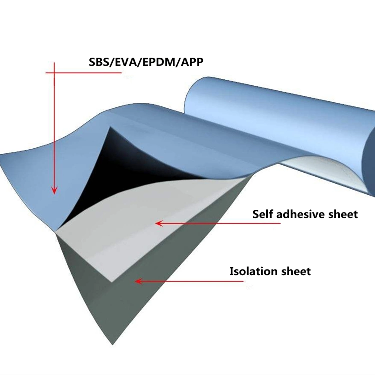 Sbs Self-Adhered Waterproof Bitumen Roofing Adhesive Sheet Membrane