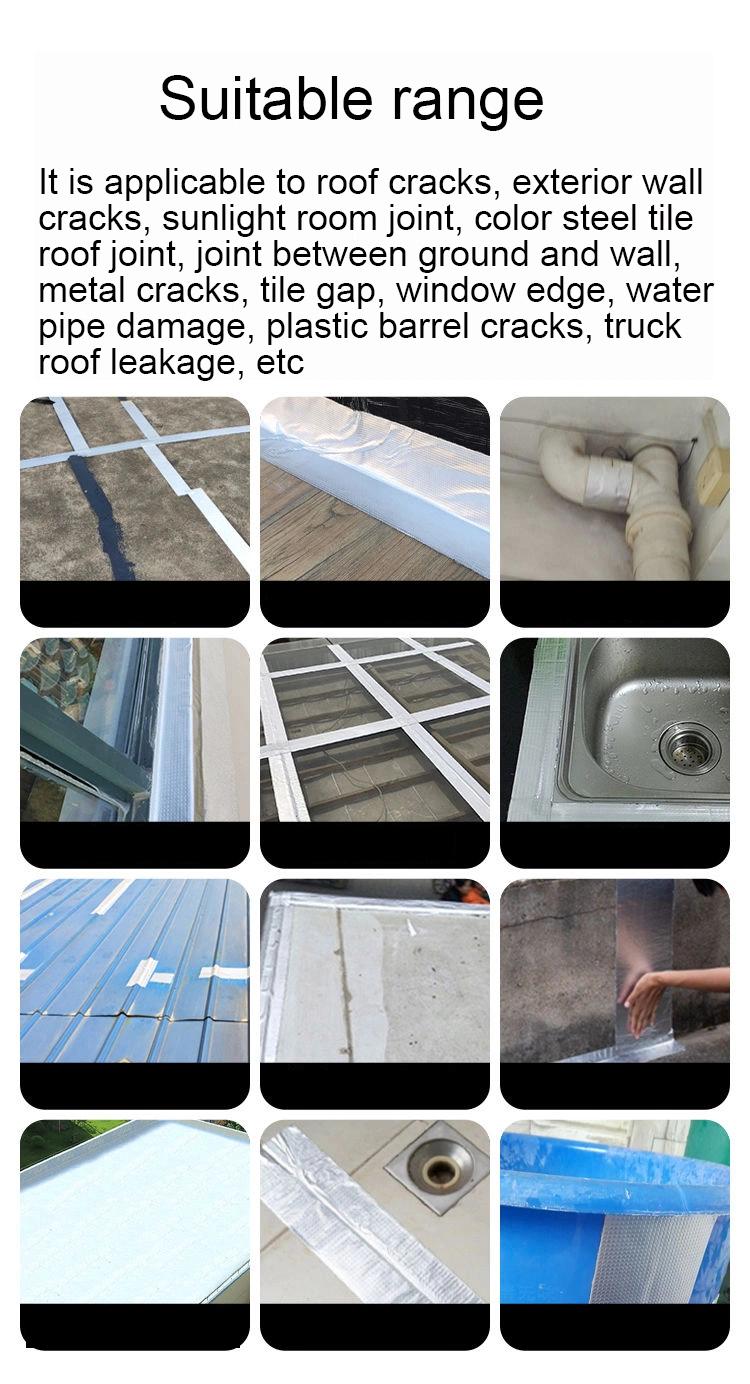 Butyl Rubber Bungalow Waterproofing Roof Water Leakage Repair Material Roof Cracks Water Leakage Plugging Water Leakage Tape