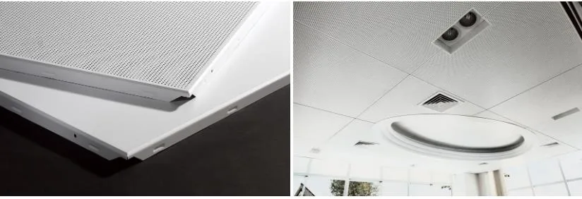 300*300 600*600 600*1200 Suspended Plain Perforated Metal Ceiling Aluminum Acoustic False Ceiling for Office Hotel Public Building Decoration