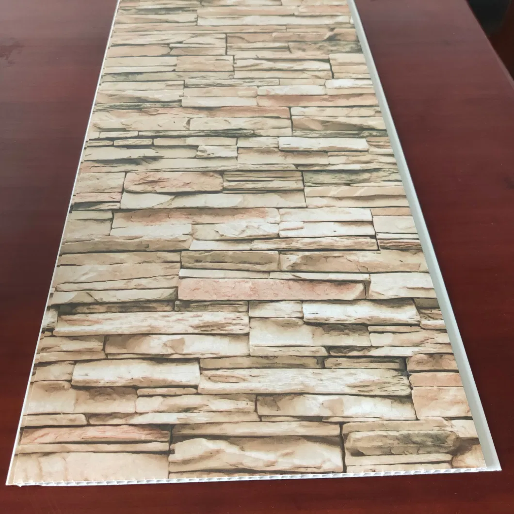 3D Stone Design PVC Wall Panels Plain /Flat Surface Lamination PVC Ceiling Panel Building Materials Interior for India Market