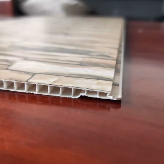 3D Stone Design PVC Wall Panels Plain /Flat Surface Lamination PVC Ceiling Panel Building Materials Interior for India Market